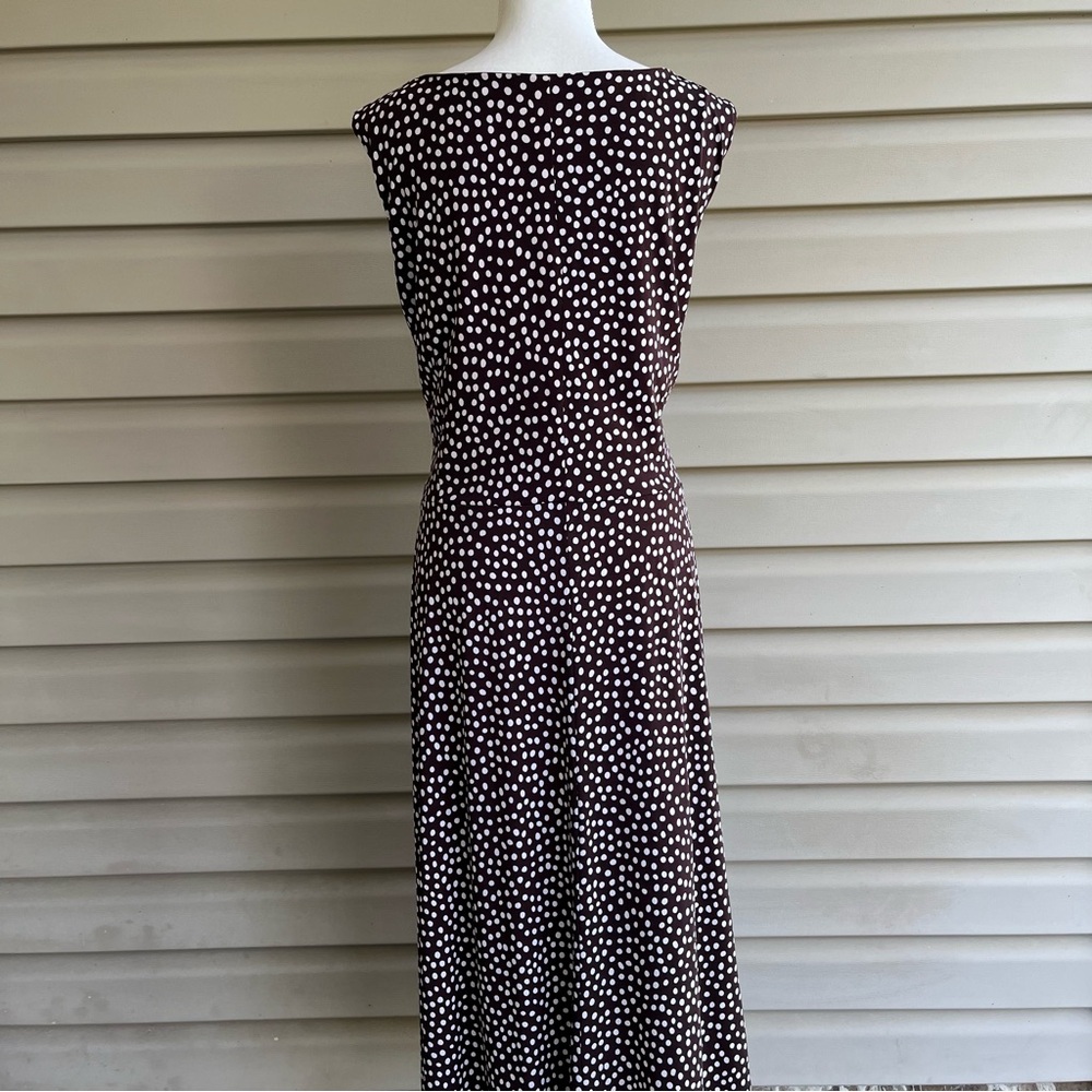 •Perceptions• Brown/White Polka Dot Dress - Size 24W - Picture 6 of 7
